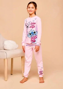 Dívčí pyžamo Stitch růžový 3/4